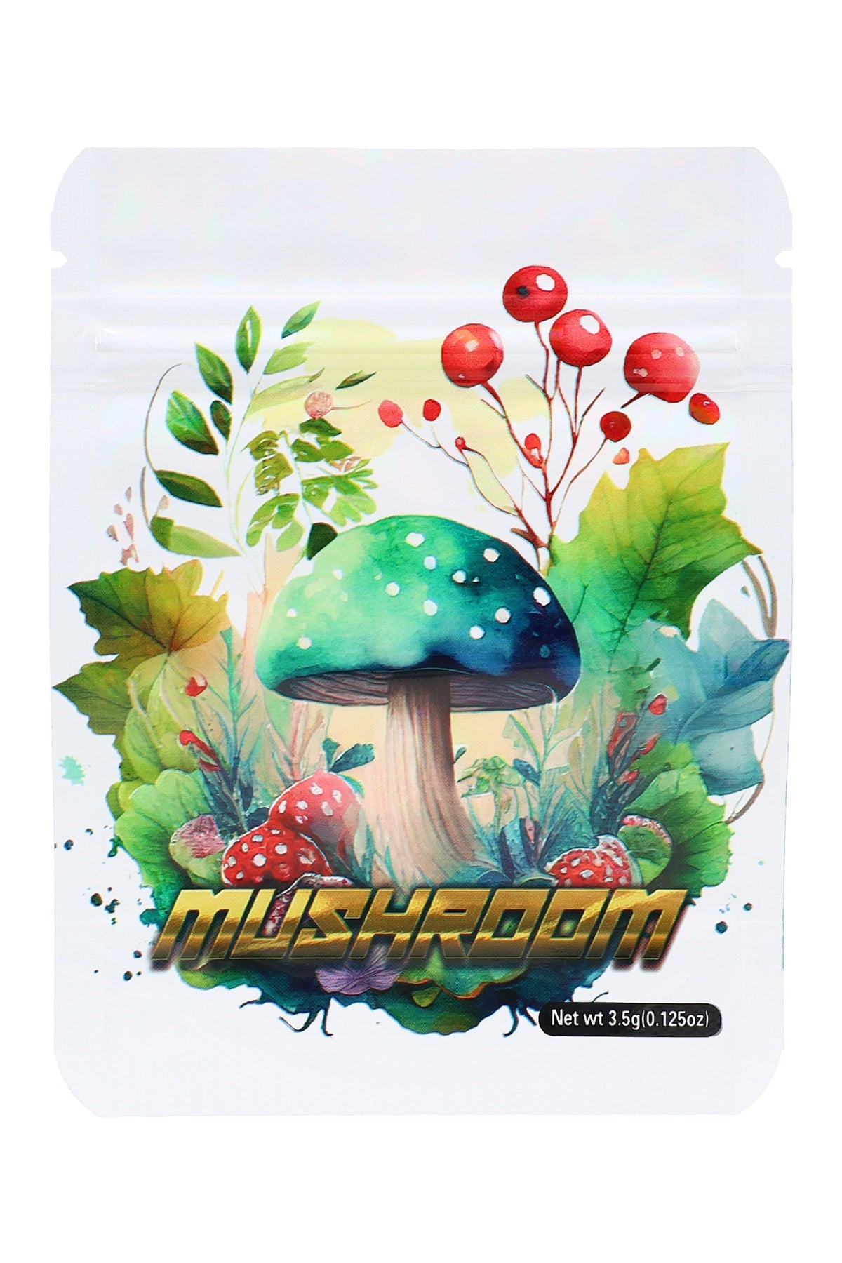 Mylar ⅛ oz Bags – Mushroom Designs – 50 Pack – Choose Style - Discreet Smoker
