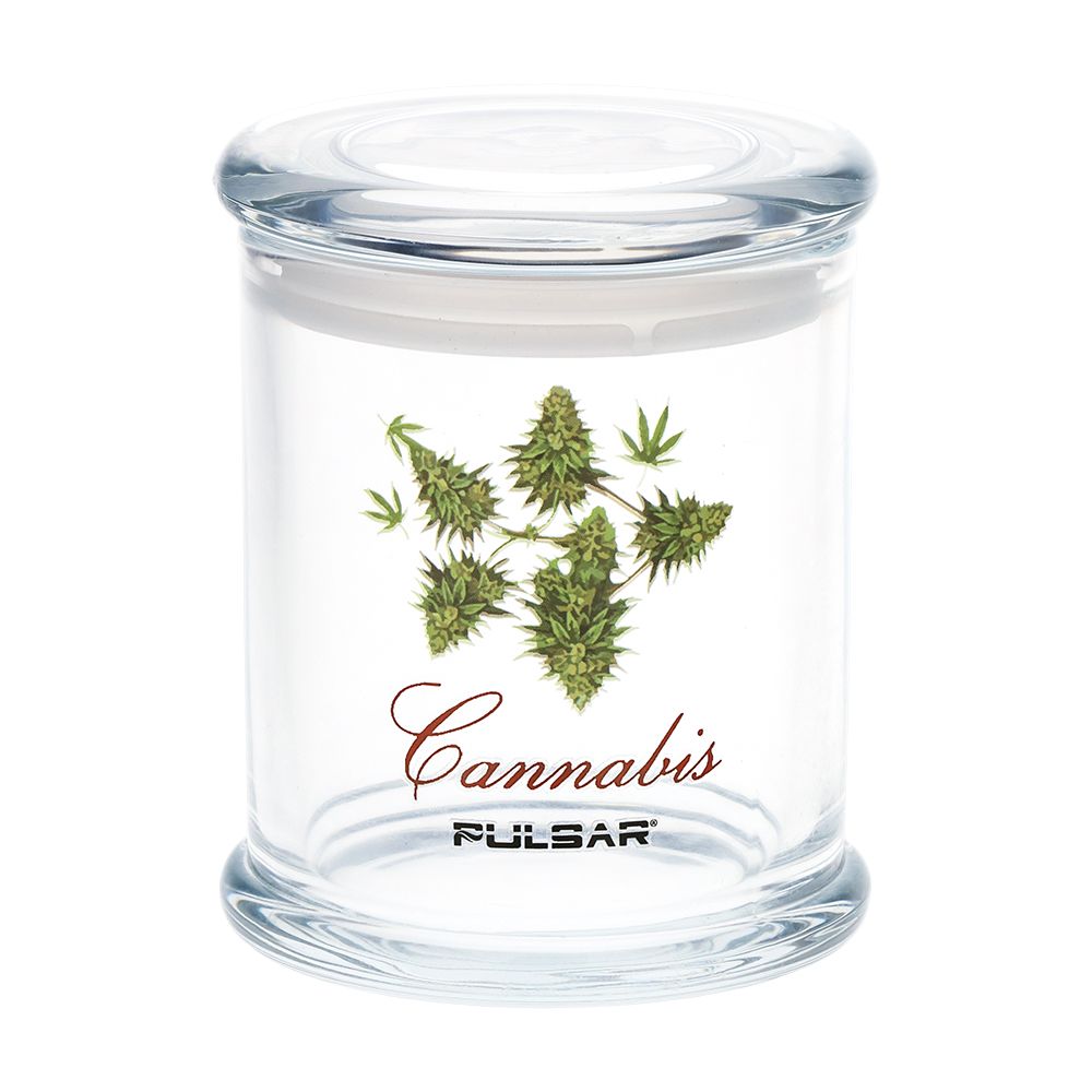 Pulsar Pop Top Glass Jar | Large | 4.5" x 3.9" - Discreet Smoker