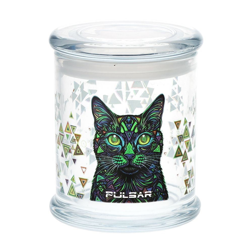 Pulsar Pop Top Glass Jar | Large | 4.5" x 3.9" - Discreet Smoker
