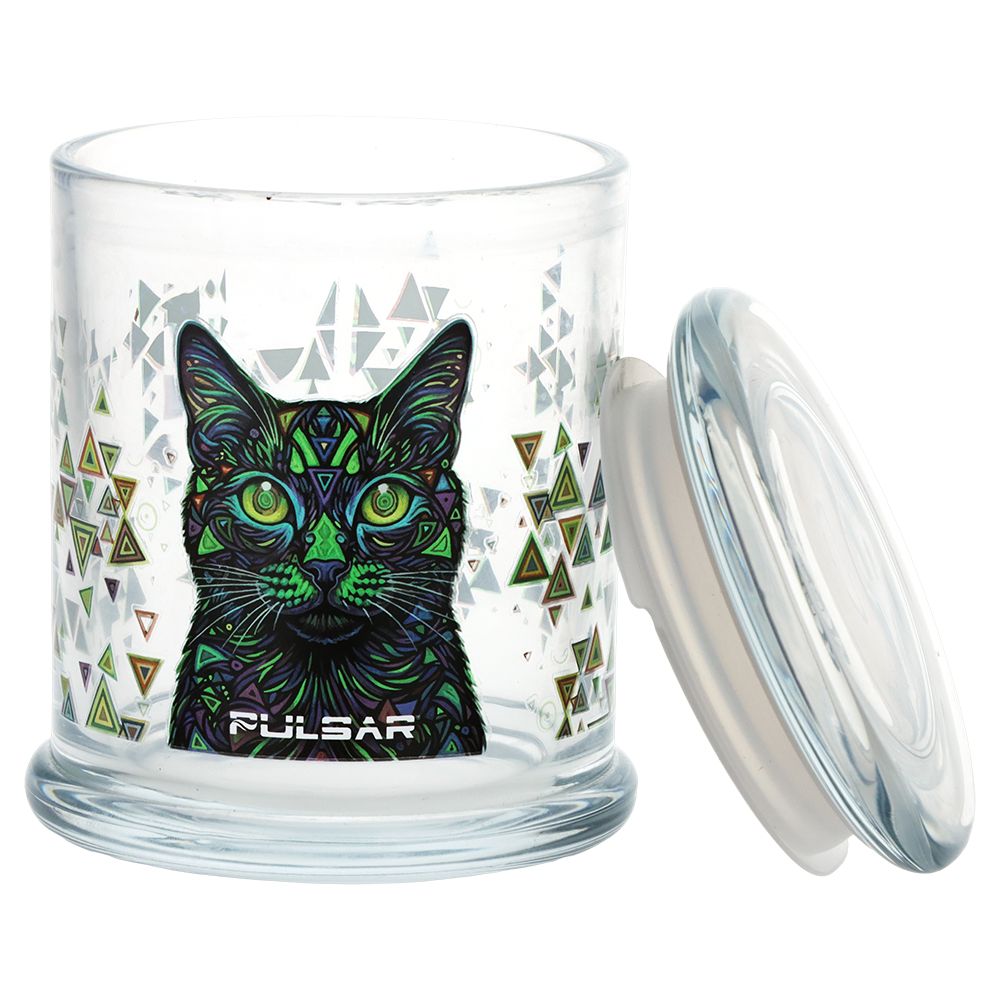 Pulsar Pop Top Glass Jar | Large | 4.5" x 3.9" - Discreet Smoker
