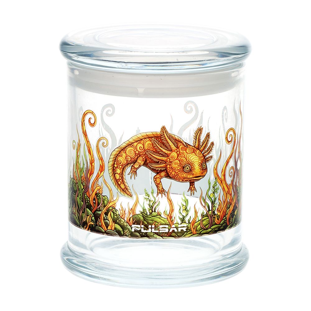 Pulsar Pop Top Glass Jar | Large | 4.5" x 3.9" - Discreet Smoker