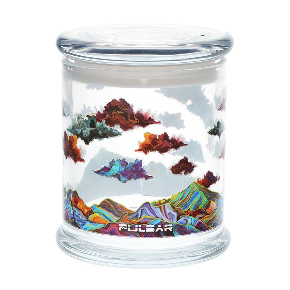 Pulsar Pop Top Glass Jar | Large | 4.5" x 3.9" - Discreet Smoker