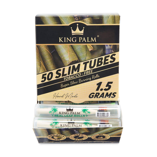 King Palm Single Leaf Tubes 50ct Dispenser – Slim Size - Discreet Smoker