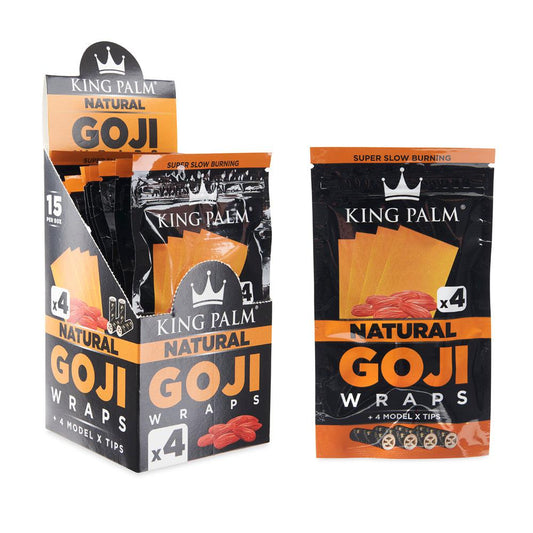 King Palm 4pk Goji Wraps 15ct Display - Discreet Smoker