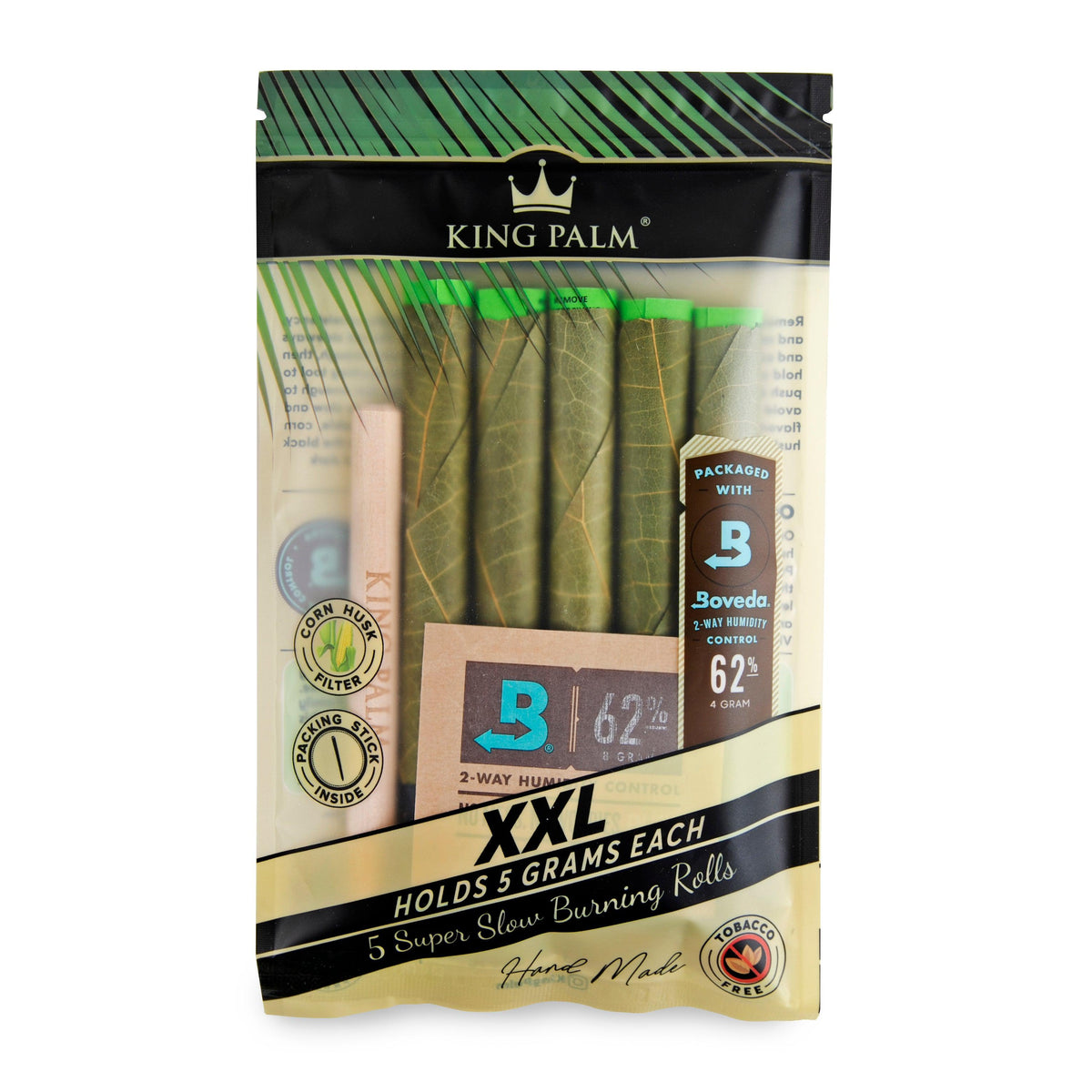 King Palm XXL Natural Pre Roll Palm Leaf Tubes - 5 Pack