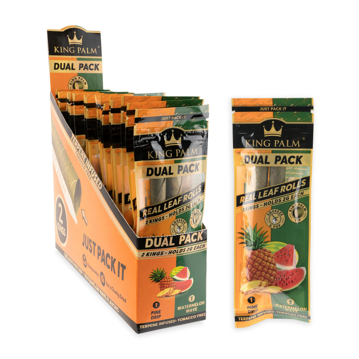 King Palm Dual Flavor King Size 2pk Leaf Tubes - 20ct - Discreet Smoker