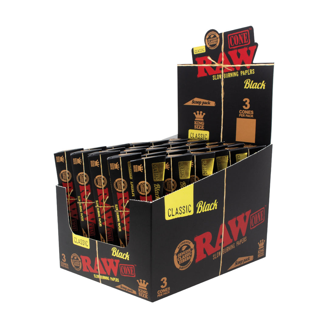 RAW Black Classic Cones - Discreet Smoker