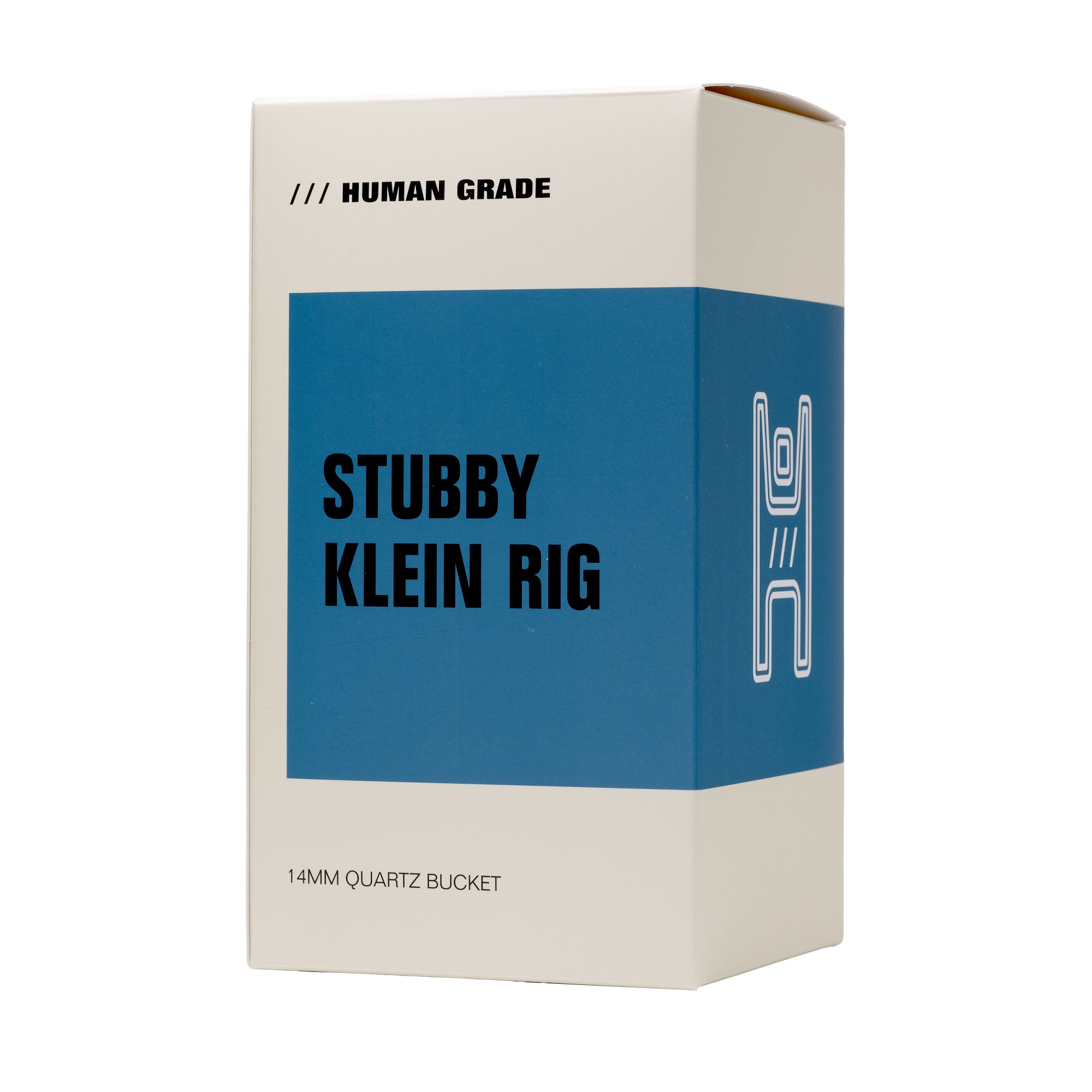 Human Grade Stubby Klein Glass Recycler Rig Water Pipe - Discreet Smoker