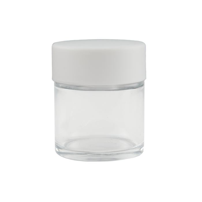 Loud Lock 1oz Glass Jar with Lid – 200ct, White