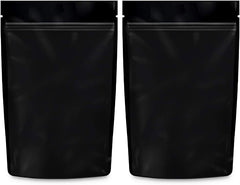 Loud Lock 1 Ounce Mylar Smell Proof Vacuum Seal Bags - 100 Count All Black - Discreet Smoker