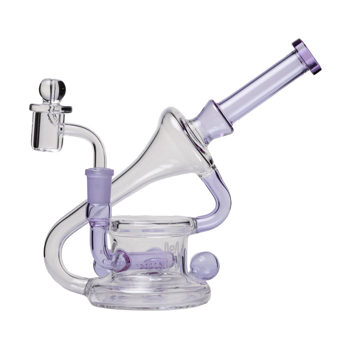 Human Grade 7.5" Recycler 45 (Triple Marble) Glass Dab Rig, Lavender