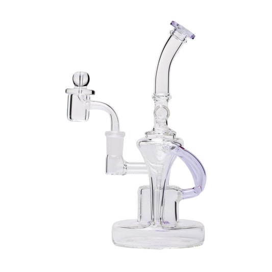 Human Grade Dualing Recycler Glass Rig Water Pipe - Discreet Smoker