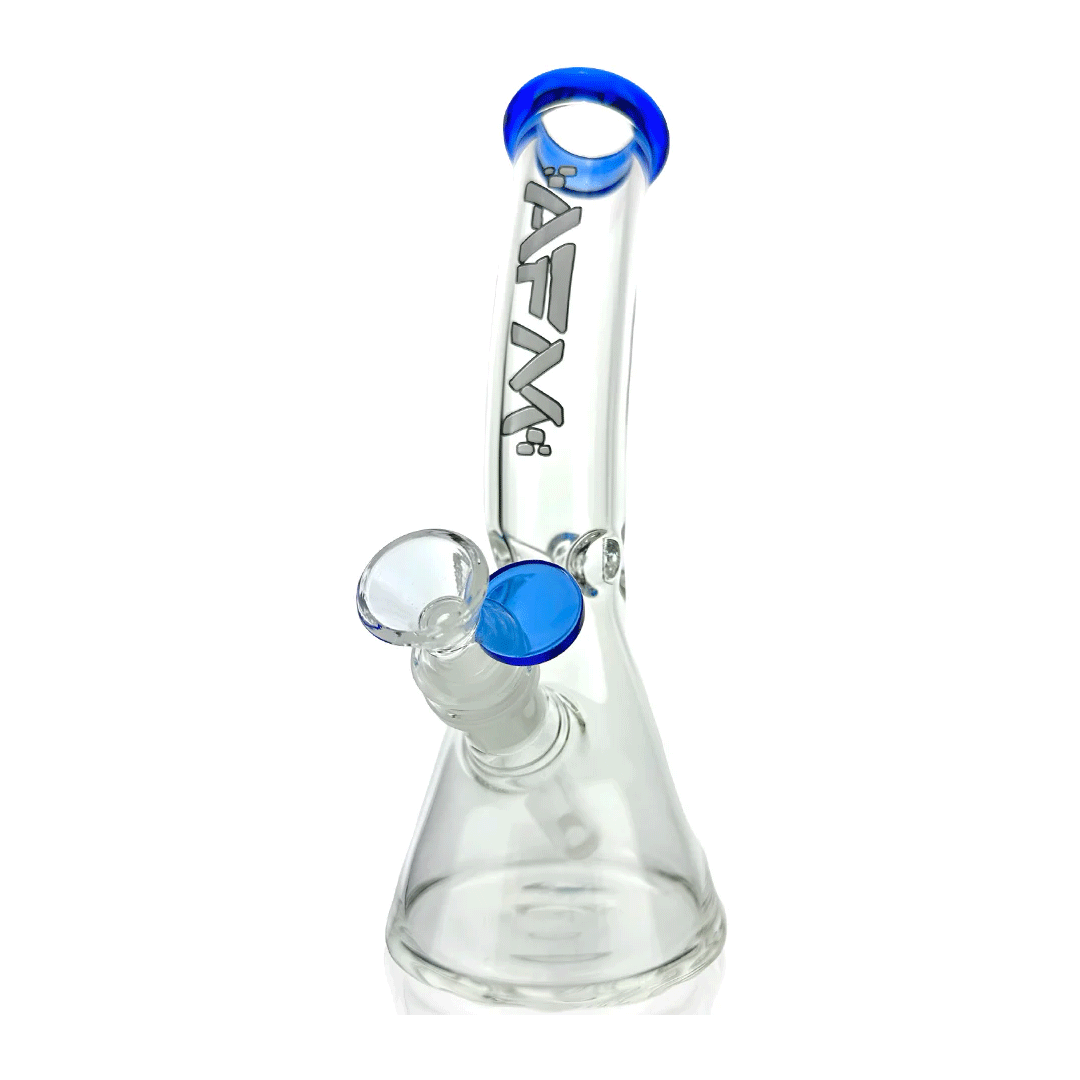 AFM Glass 8.5" Bent Beaker Glass Water Pipe - Discreet Smoker