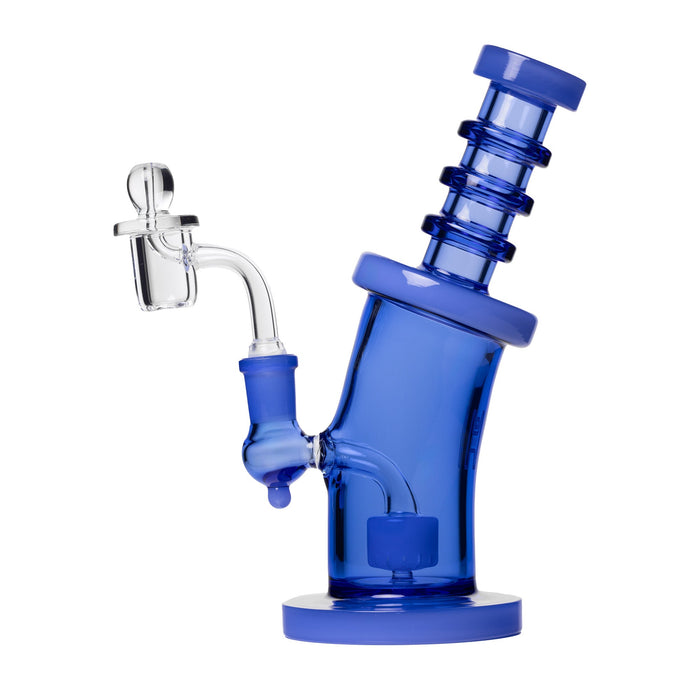 Human Grade 8" Bent Neck Dab Rig, Light Blue with Black Accent