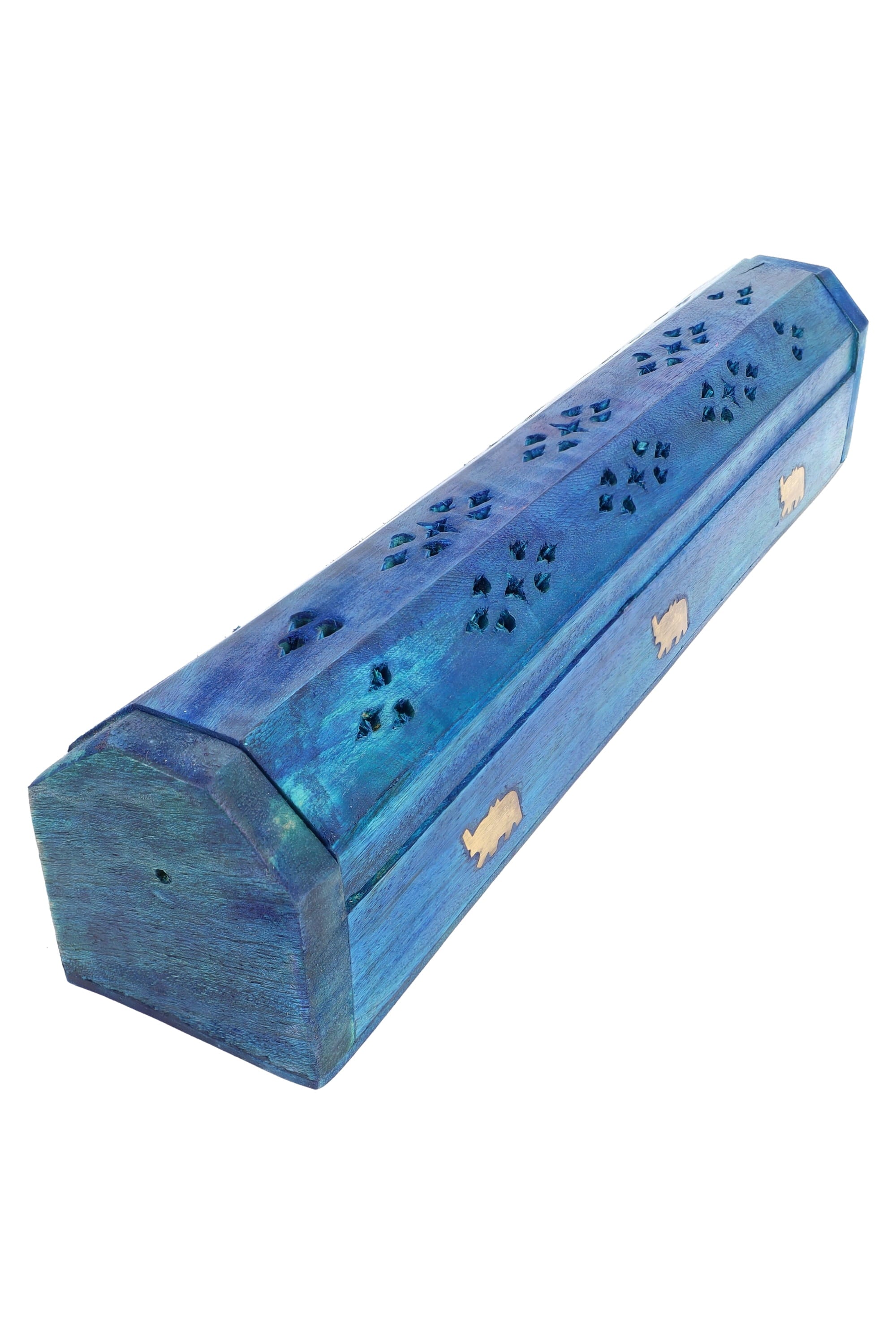 12″ Wood Incense Box – Metal Inlay - Discreet Smoker