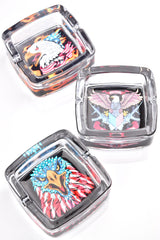 3.5″ Square Glass Ashtray – Pop Designs - Discreet Smoker