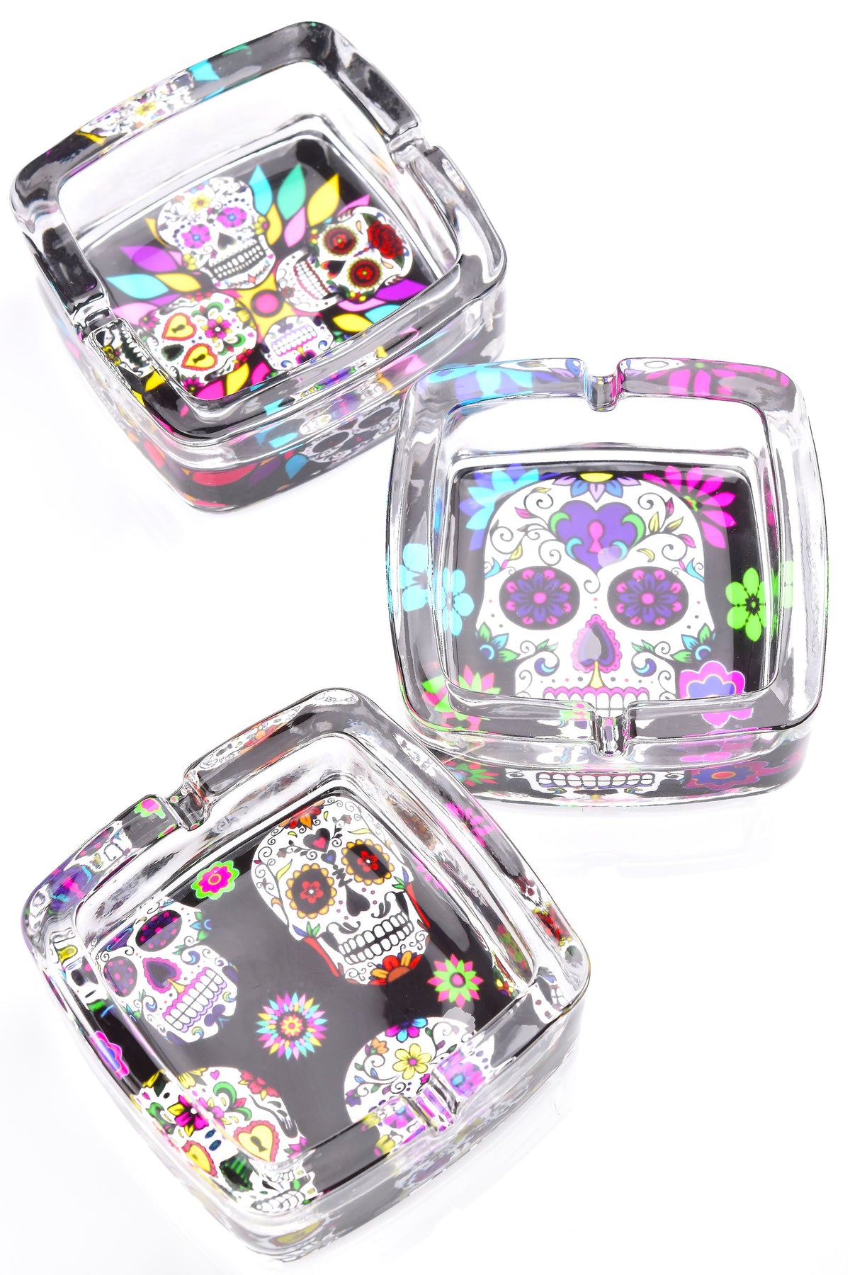 3.5″ Square Glass Ashtray – Pop Designs - Discreet Smoker