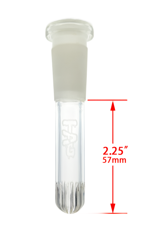 TAG - 18/14MM Closed End Rounded Super Slit Showerhead Downstem - Discreet Smoker