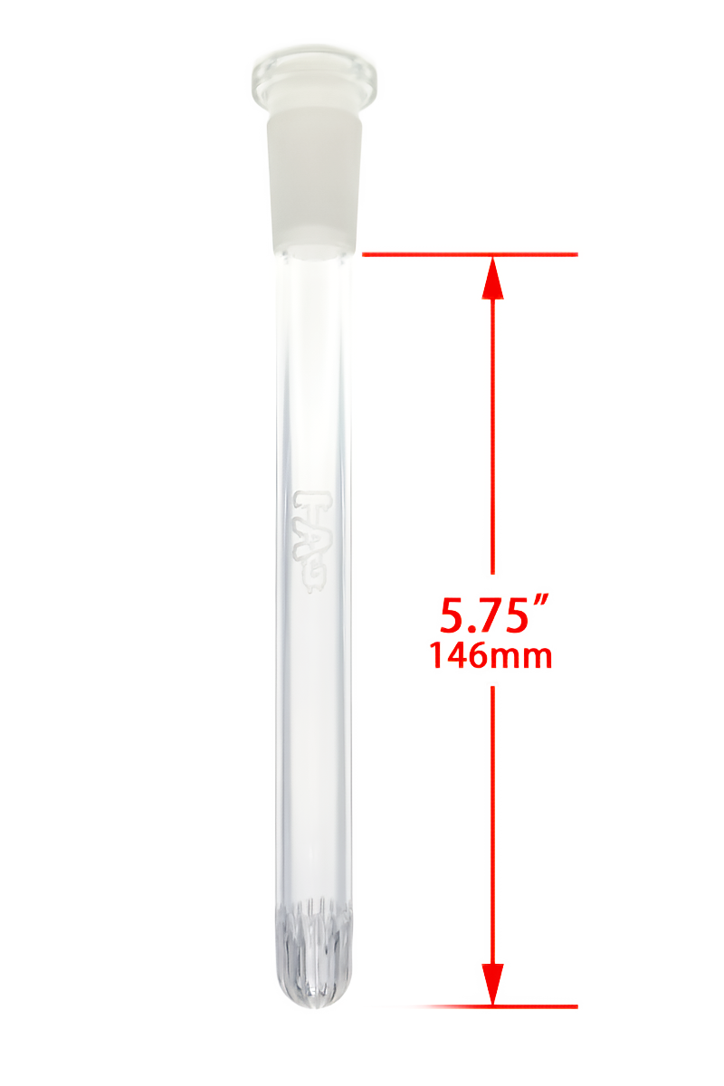 TAG - 18/14MM Closed End Rounded Super Slit Showerhead Downstem - Discreet Smoker