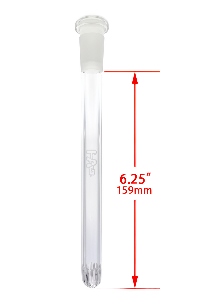 TAG - 18/14MM Closed End Rounded Super Slit Showerhead Downstem - Discreet Smoker