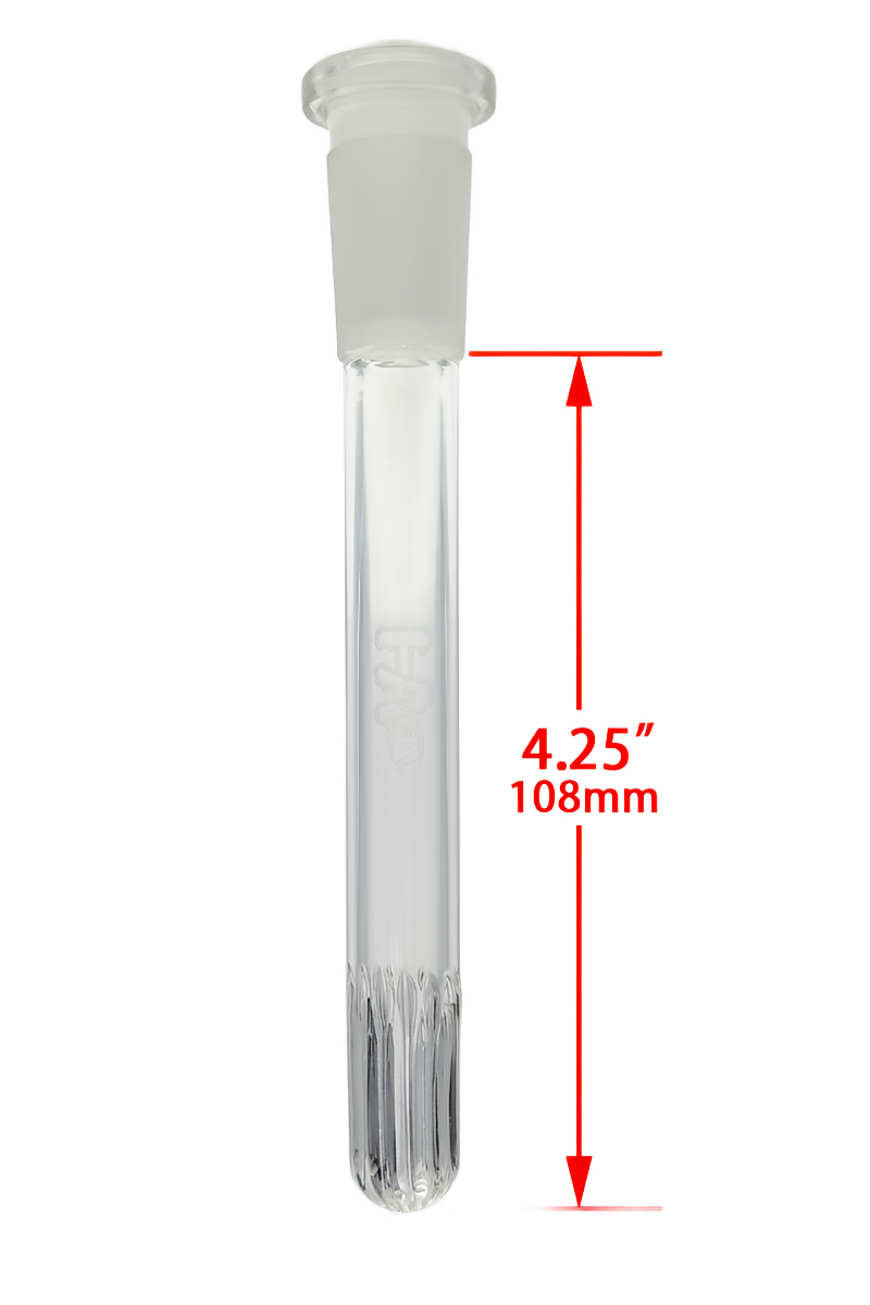 TAG - 18/14MM Closed End Rounded Super Slit Showerhead Downstem - Discreet Smoker