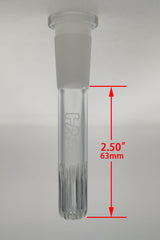 TAG - 18/14MM Open End Rounded Super Slit Showerhead Downstem - Discreet Smoker