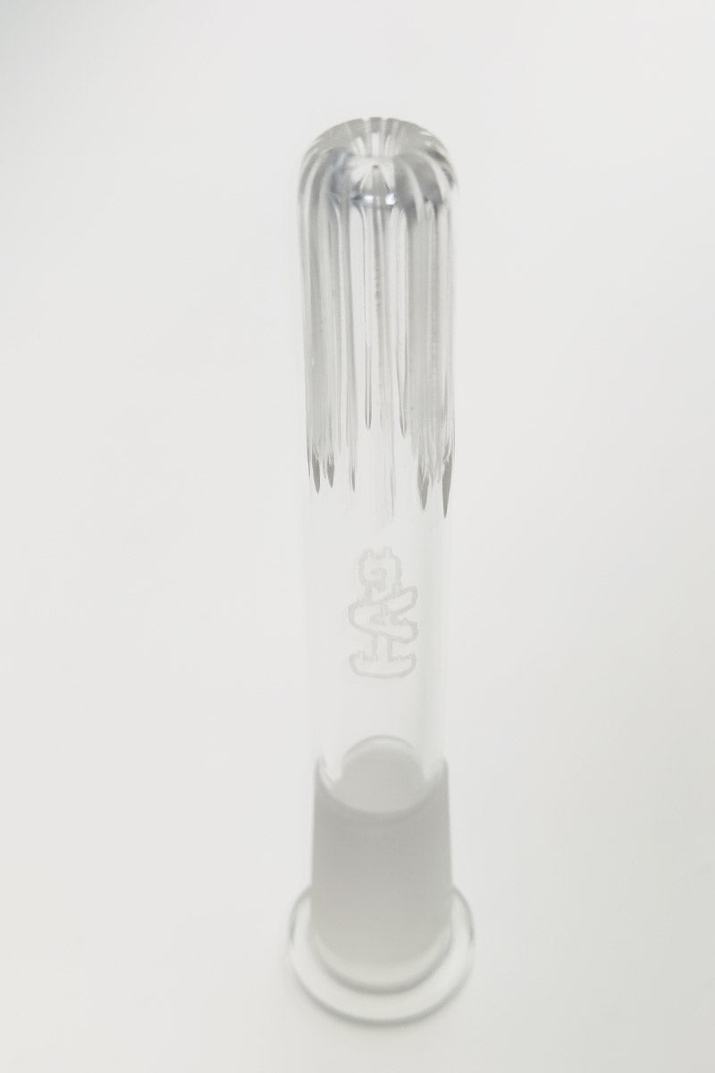 TAG - 18/14MM Open End Rounded Super Slit Showerhead Downstem - Discreet Smoker