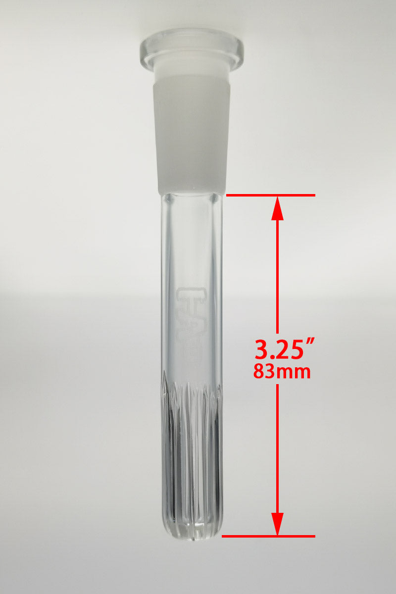TAG - 18/14MM Open End Rounded Super Slit Showerhead Downstem - Discreet Smoker
