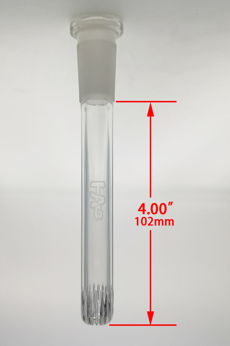 TAG - 18/14MM Open End Rounded Super Slit Showerhead Downstem - Discreet Smoker