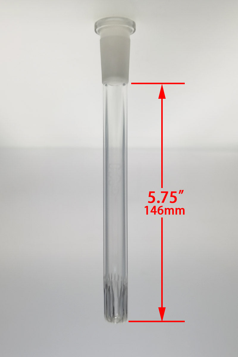 TAG - 18/14MM Open End Rounded Super Slit Showerhead Downstem - Discreet Smoker