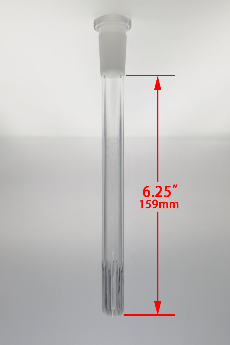 TAG - 18/14MM Open End Rounded Super Slit Showerhead Downstem - Discreet Smoker