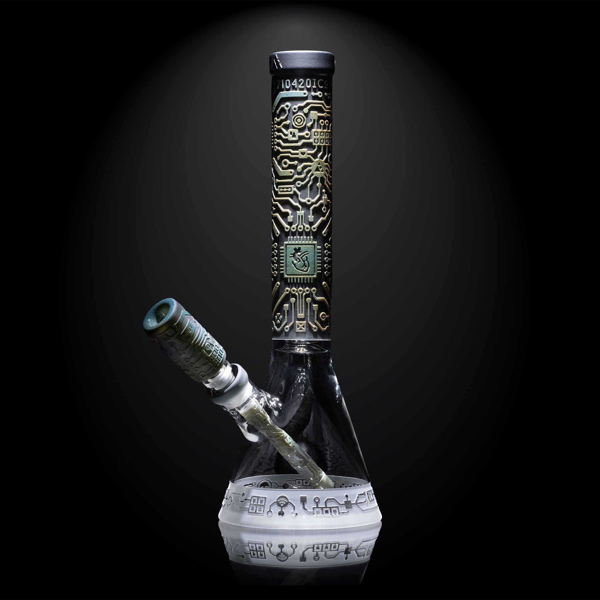 Shadow Art 4" Smoke and Silver Frit Long Bowl - Discreet Smoker