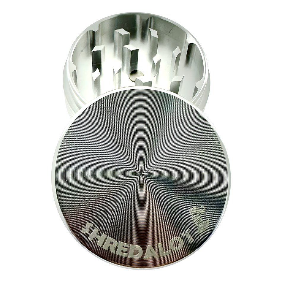 Sir Shredalot 2 Piece Metal Herb Grinder - 63mm - Discreet Smoker