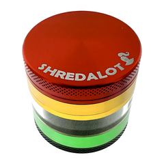 Sir Shredalot 4 Piece Window Chamber Metal Herb Grinder - 63mm - Discreet Smoker