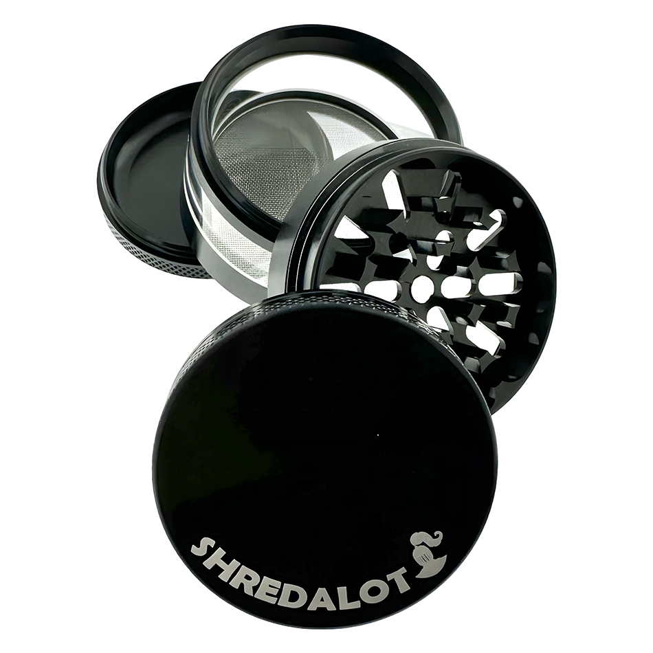 Sir Shredalot 4 Piece Window Chamber Metal Herb Grinder - 63mm - Discreet Smoker