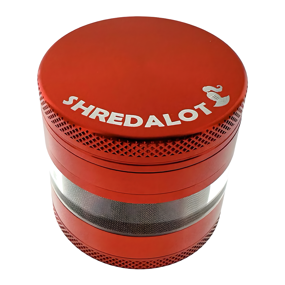 Sir Shredalot 4 Piece Window Chamber Metal Herb Grinder - 63mm - Discreet Smoker