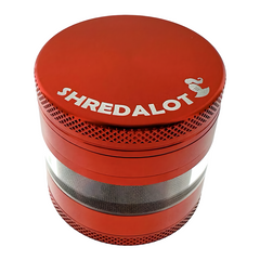 Sir Shredalot 4 Piece Window Chamber Metal Herb Grinder - 63mm - Discreet Smoker