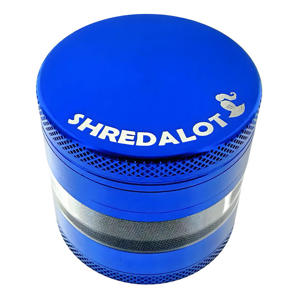 Sir Shredalot 4 Piece Window Chamber Metal Herb Grinder - 63mm - Discreet Smoker