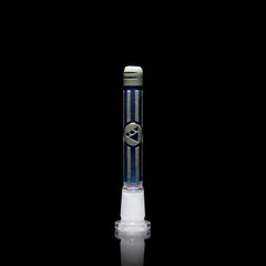 Universe Technicolor 4.75" Silver and Dark Blue Frit Downstem - Discreet Smoker