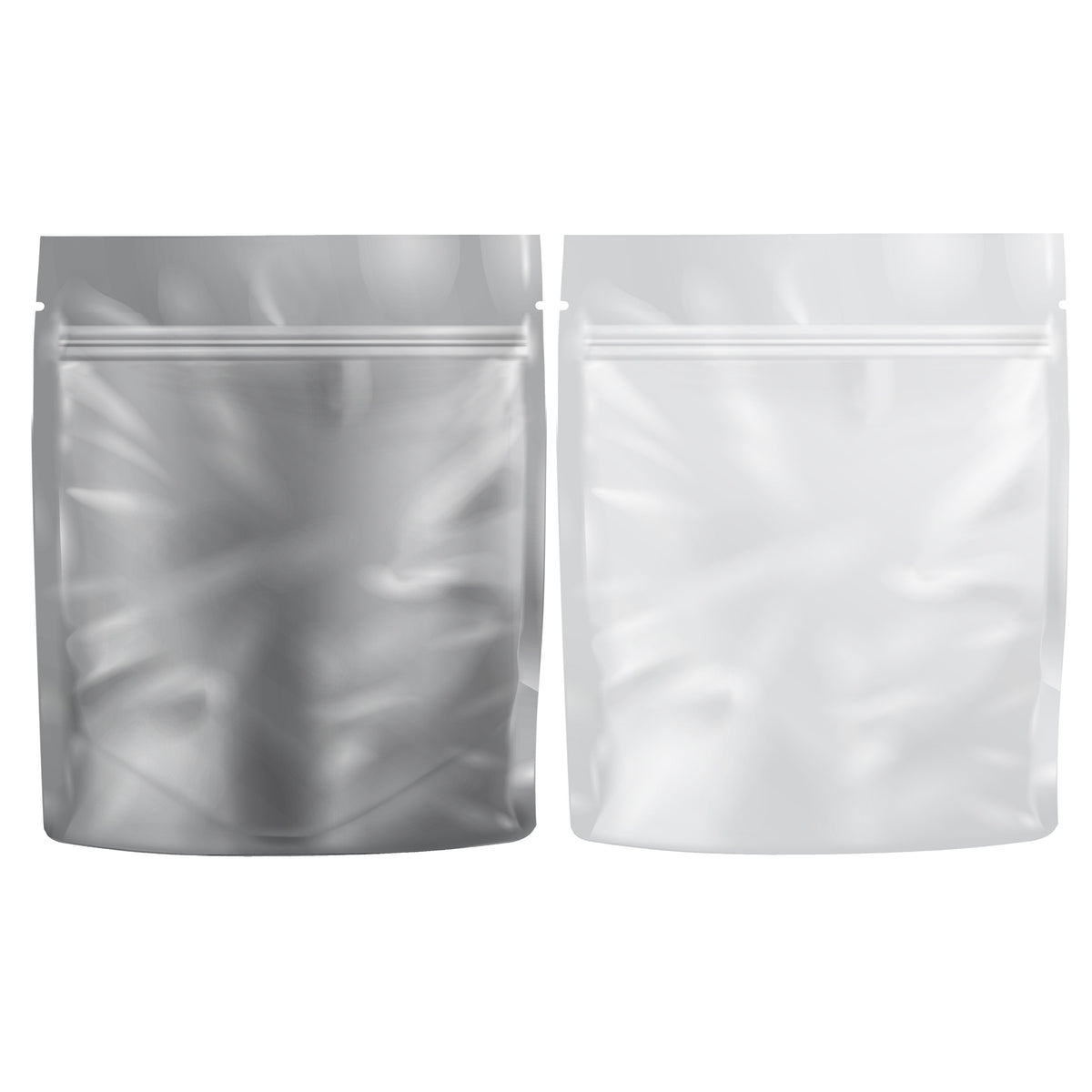 Loud Lock 1 Gram Mylar Smell Proof Vacuum Seal Bags - 100 Count White/Clear - Discreet Smoker