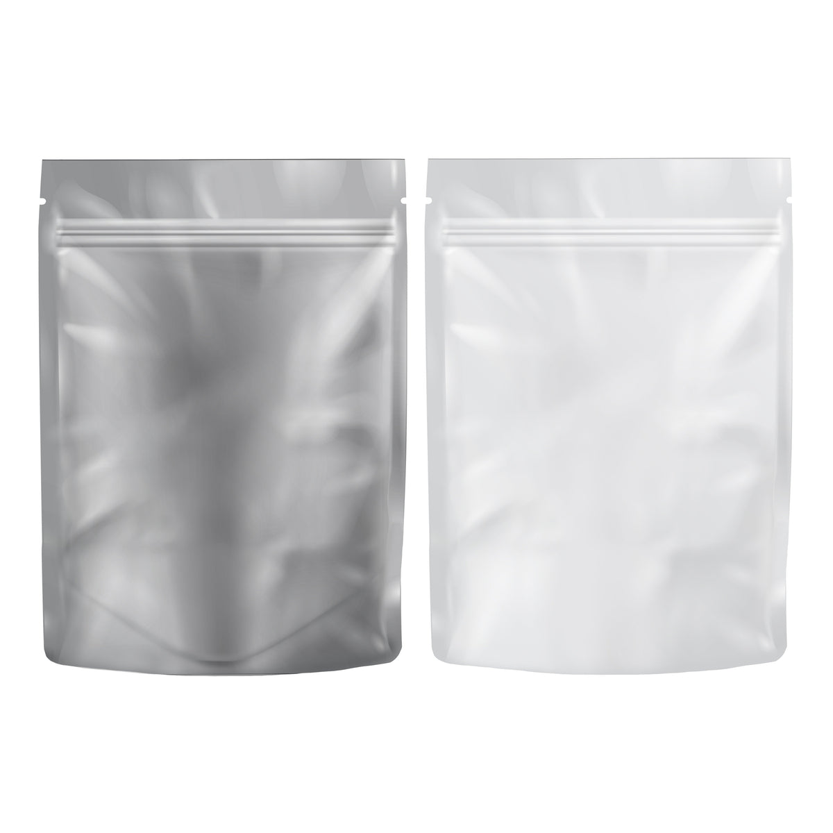 Loud Lock 1 Ounce Mylar Smell Proof Vacuum Seal Bags - 100 Count White/Clear - Discreet Smoker