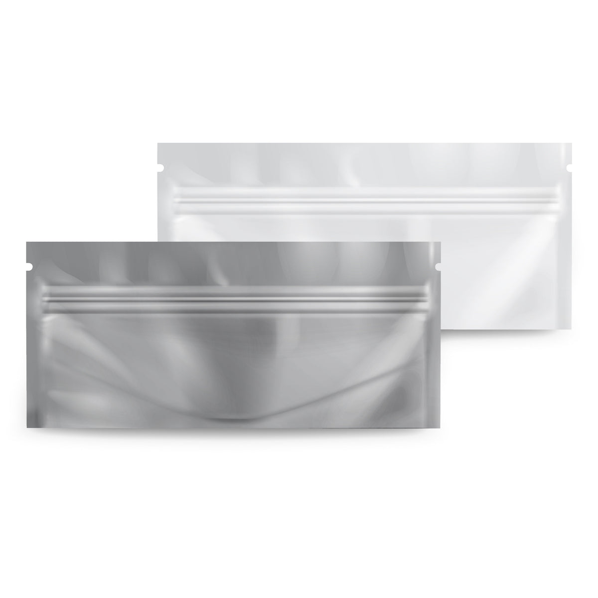Loud Lock Pre Roll Mylar Smell Proof Vacuum Seal Bags - 100 Count White/Clear - Discreet Smoker