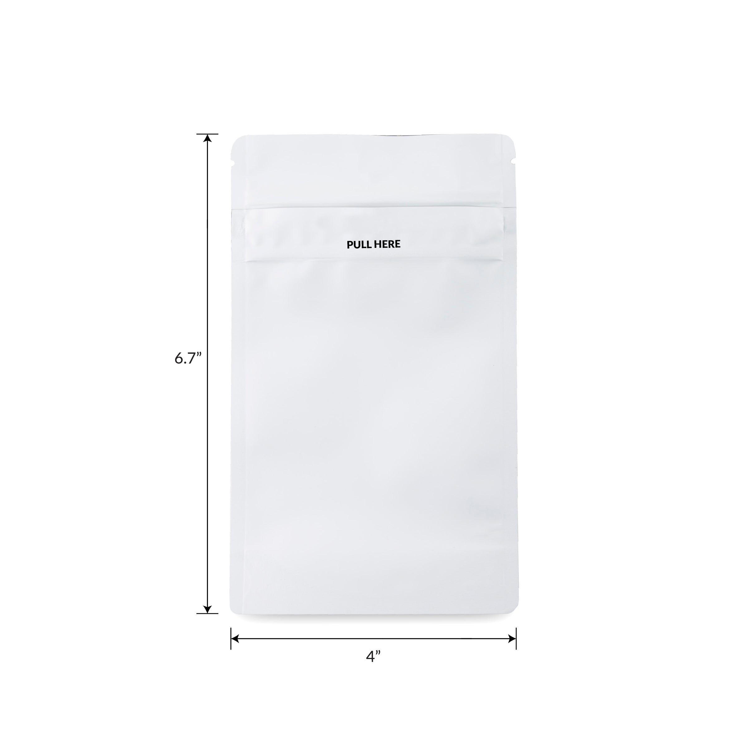 Loud Lock 1/4 Grip N Pull Mylar Smell Proof Child Safe Vacuum Seal Bags - 100 Count All White - Discreet Smoker