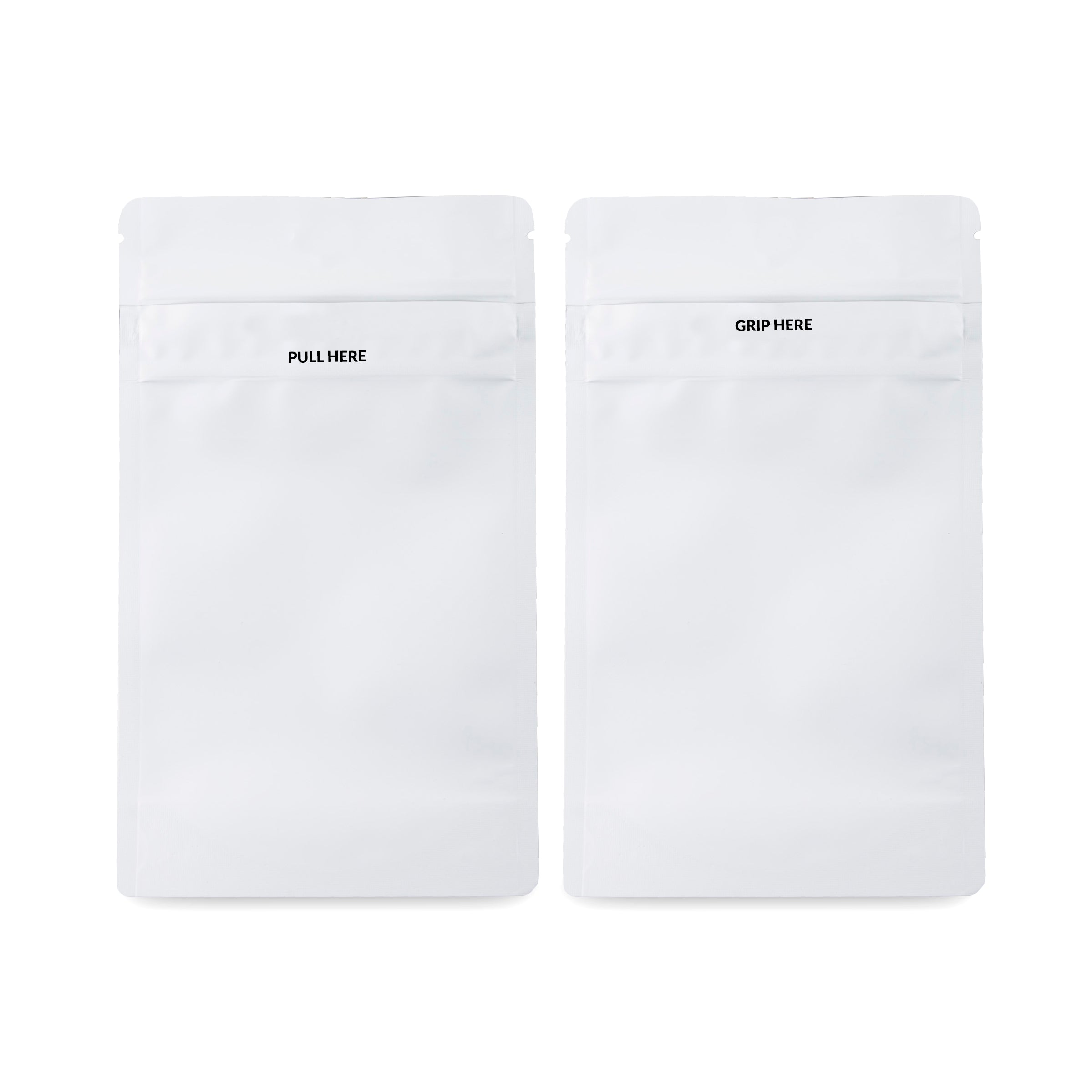 Loud Lock 1/4 Grip N Pull Mylar Smell Proof Child Safe Vacuum Seal Bags - 100 Count All White - Discreet Smoker