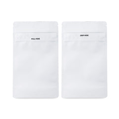 Loud Lock 1/4 Grip N Pull Mylar Smell Proof Child Safe Vacuum Seal Bags - 100 Count All White - Discreet Smoker