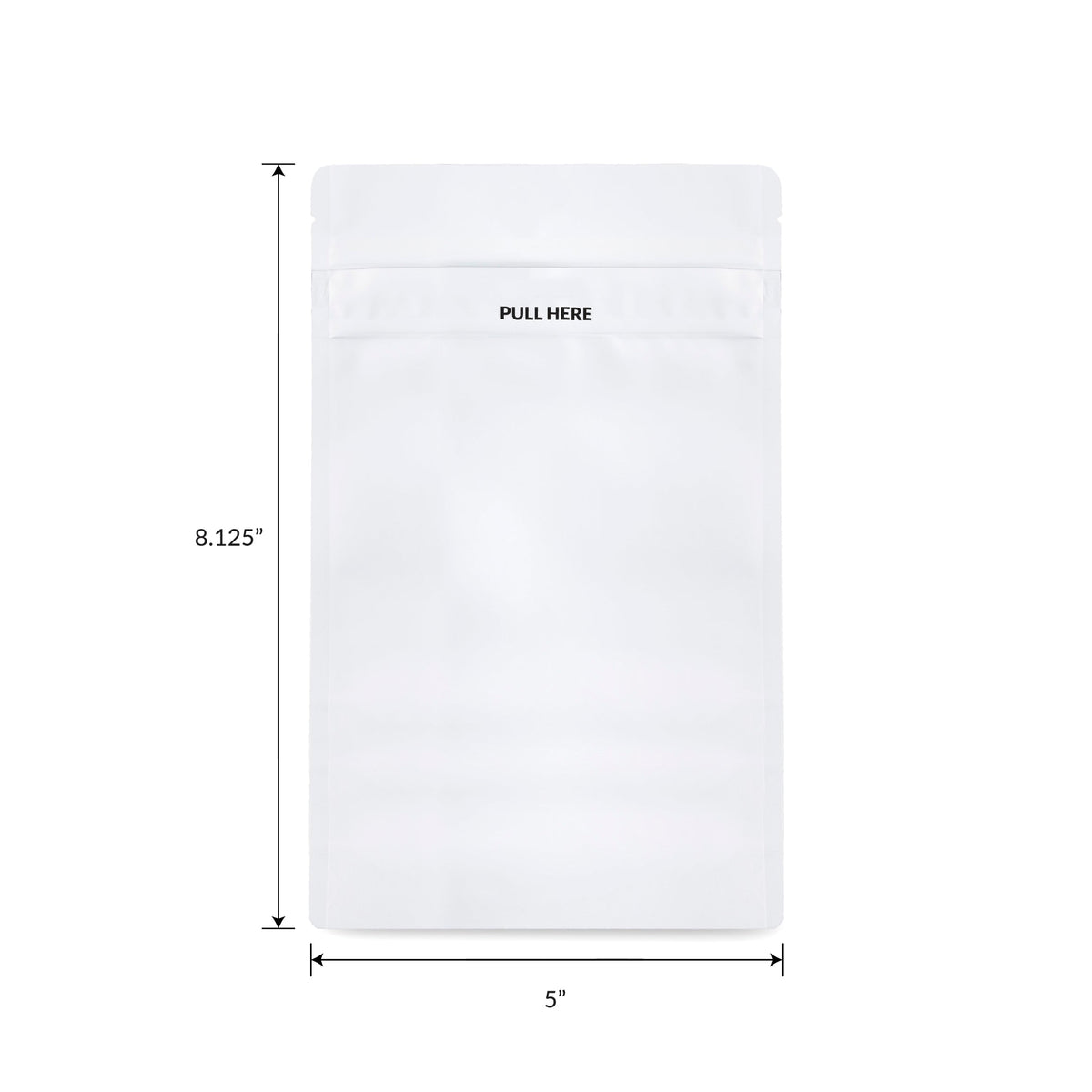 Loud Lock 1/2 Grip N Pull Mylar Smell Proof Child Safe Vacuum Seal Bags - 100 Count All White - Discreet Smoker
