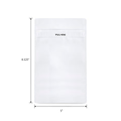 Loud Lock 1/2 Grip N Pull Mylar Smell Proof Child Safe Vacuum Seal Bags - 100 Count All White - Discreet Smoker