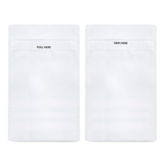 Loud Lock 1/2 Grip N Pull Mylar Smell Proof Child Safe Vacuum Seal Bags - 100 Count All White - Discreet Smoker