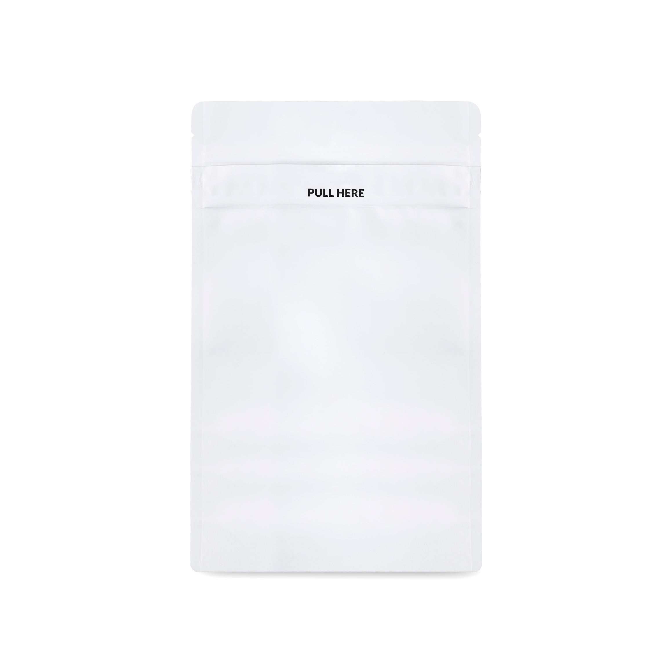 Loud Lock 1/2 Grip N Pull Mylar Smell Proof Child Safe Vacuum Seal Bags - 100 Count All White - Discreet Smoker