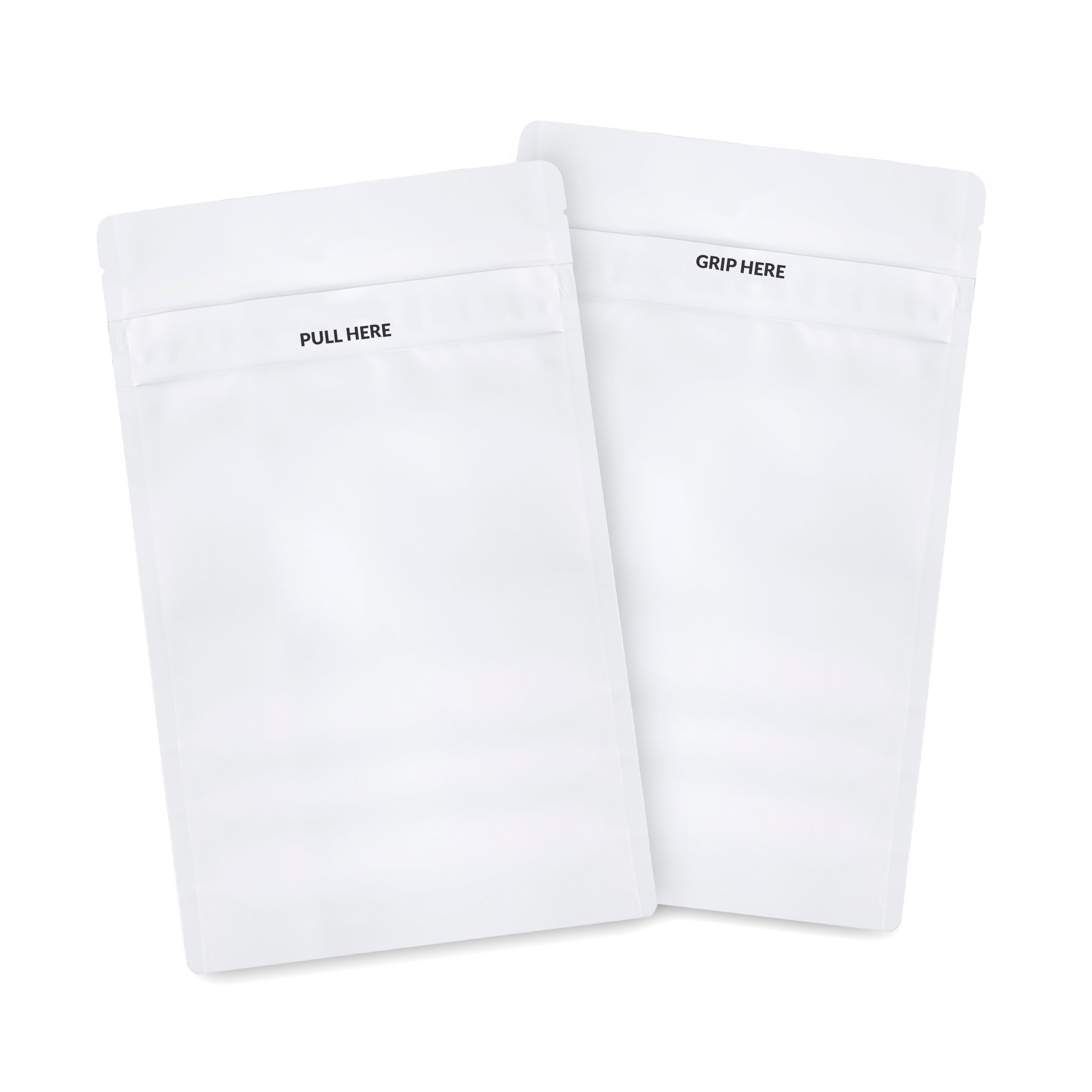 Loud Lock 1/2 Grip N Pull Mylar Smell Proof Child Safe Vacuum Seal Bags - 100 Count All White - Discreet Smoker